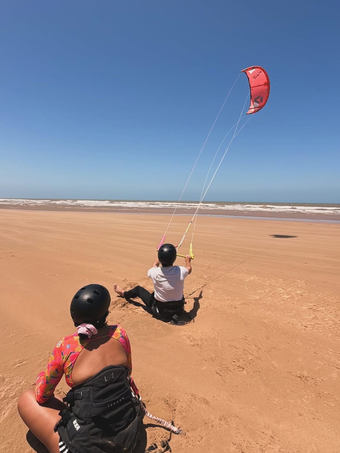 Aesthetic action shot of a kitesurfer jump catching perfect winds
